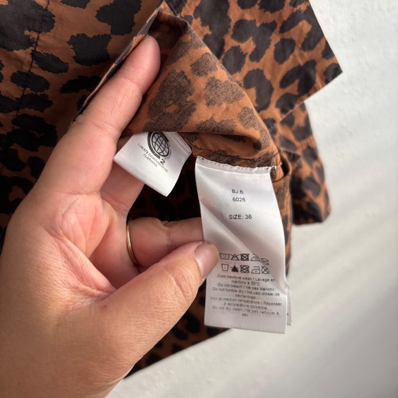 GANNI Leopard PrintCotton Poplin Blouse - Picture 4 of 7